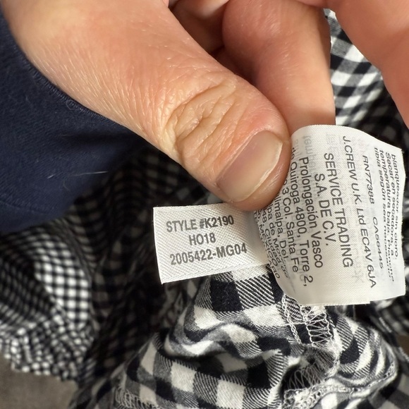 J. Crew Women’s Flannel Gingham Ruffle Mini Dress Black/White Size XL - Picture 11 of 11